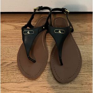 Ralph Lauren leather T-strap sandals